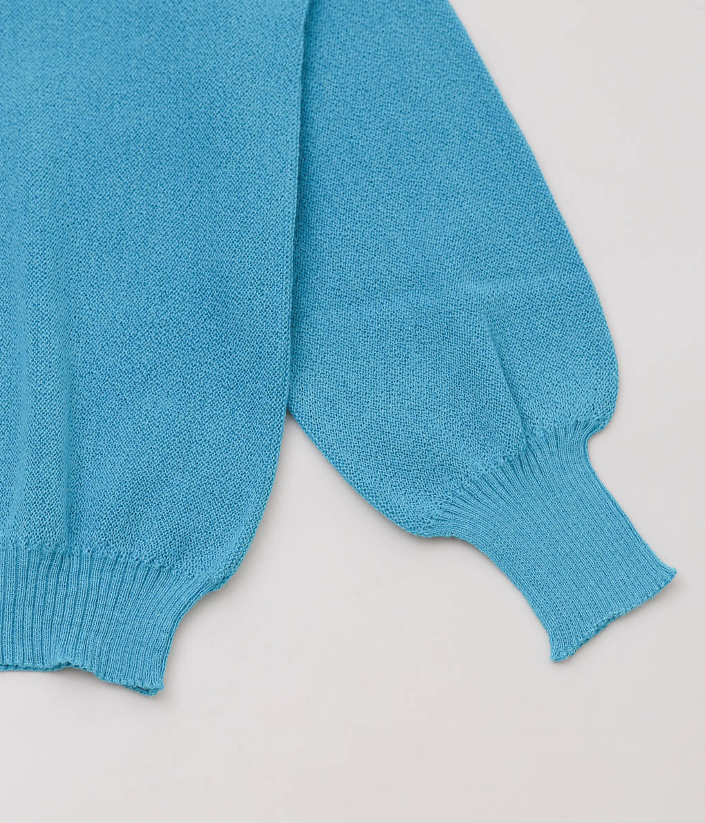 FANNI LEMMERMAYER ''2PLY V-NECK PULLOVER PLANE BELL SLEEVE'' (535 (TURQUOISE))