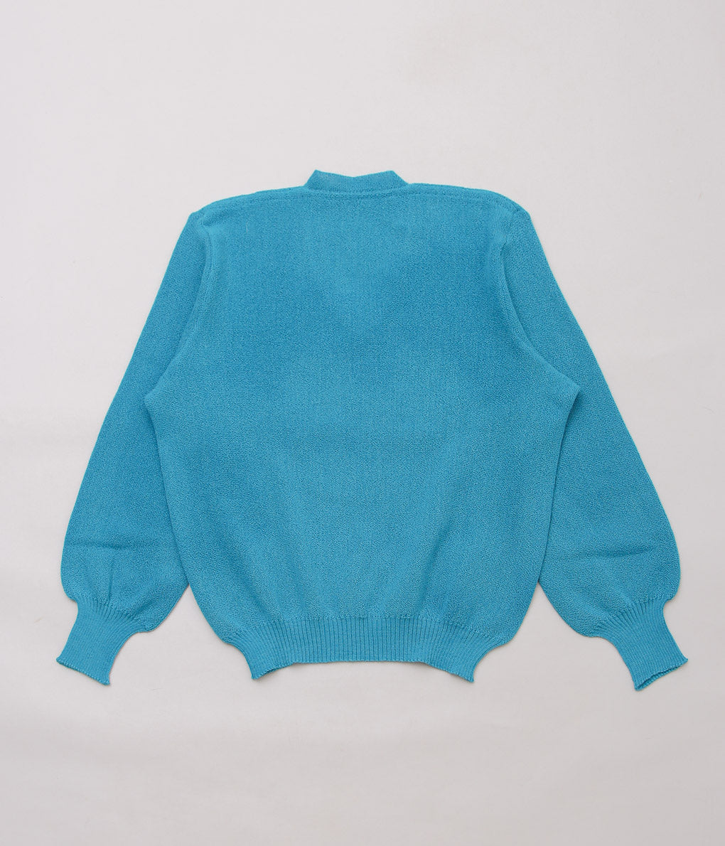 FANNI LEMMERMAYER ''2PLY V-NECK PULLOVER PLANE BELL SLEEVE'' (535 (TURQUOISE))