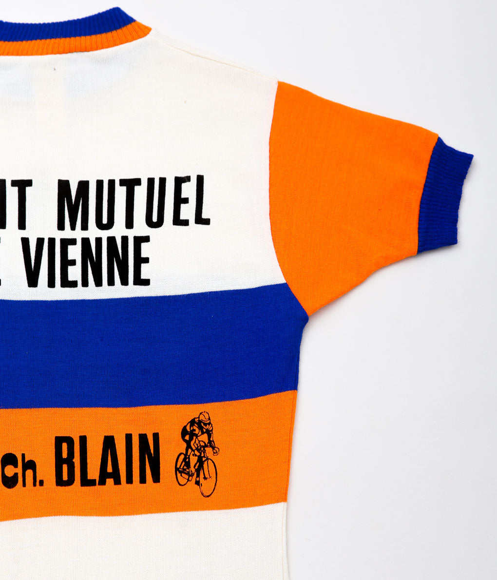VINTAGE CLOTHING''1960~70's CYCLING WOOL JERSEY'' (ECRU×BLUE×ORANGE)