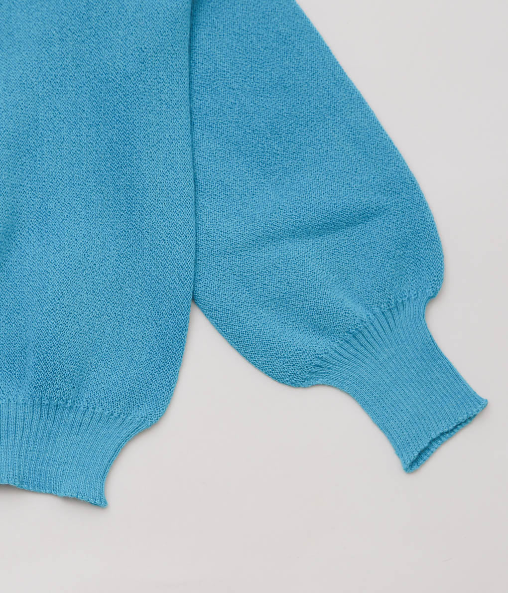 FANNI LEMMERMAYER ''2PLY V-NECK PULLOVER PLANE BELL SLEEVE'' (535 (TURQUOISE))