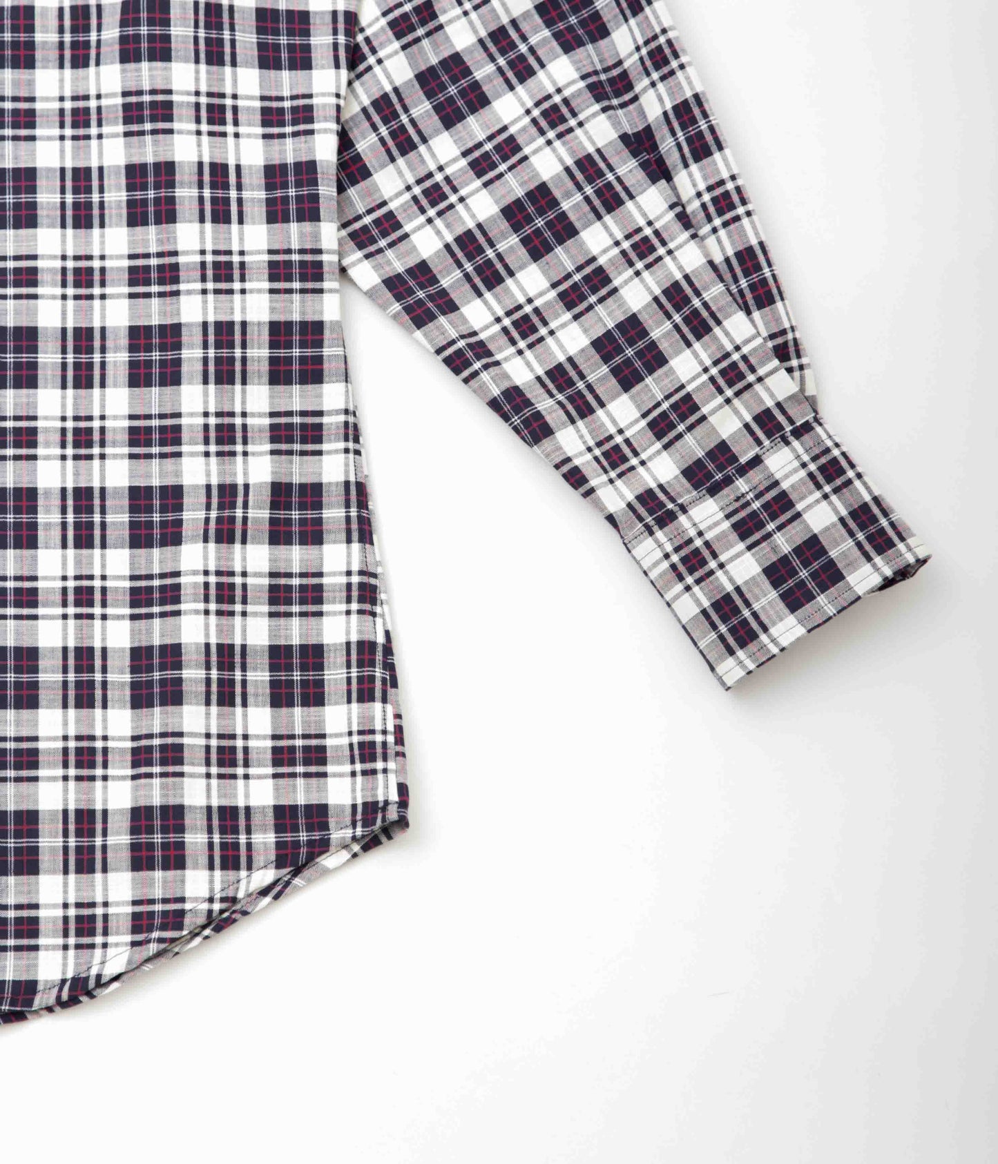INDIVIDUALIZED SHIRTS ''SLUB MADRAS POPOVER CLASSIC FIT BUTTON DOWN SHIRTS'' (NAVY)