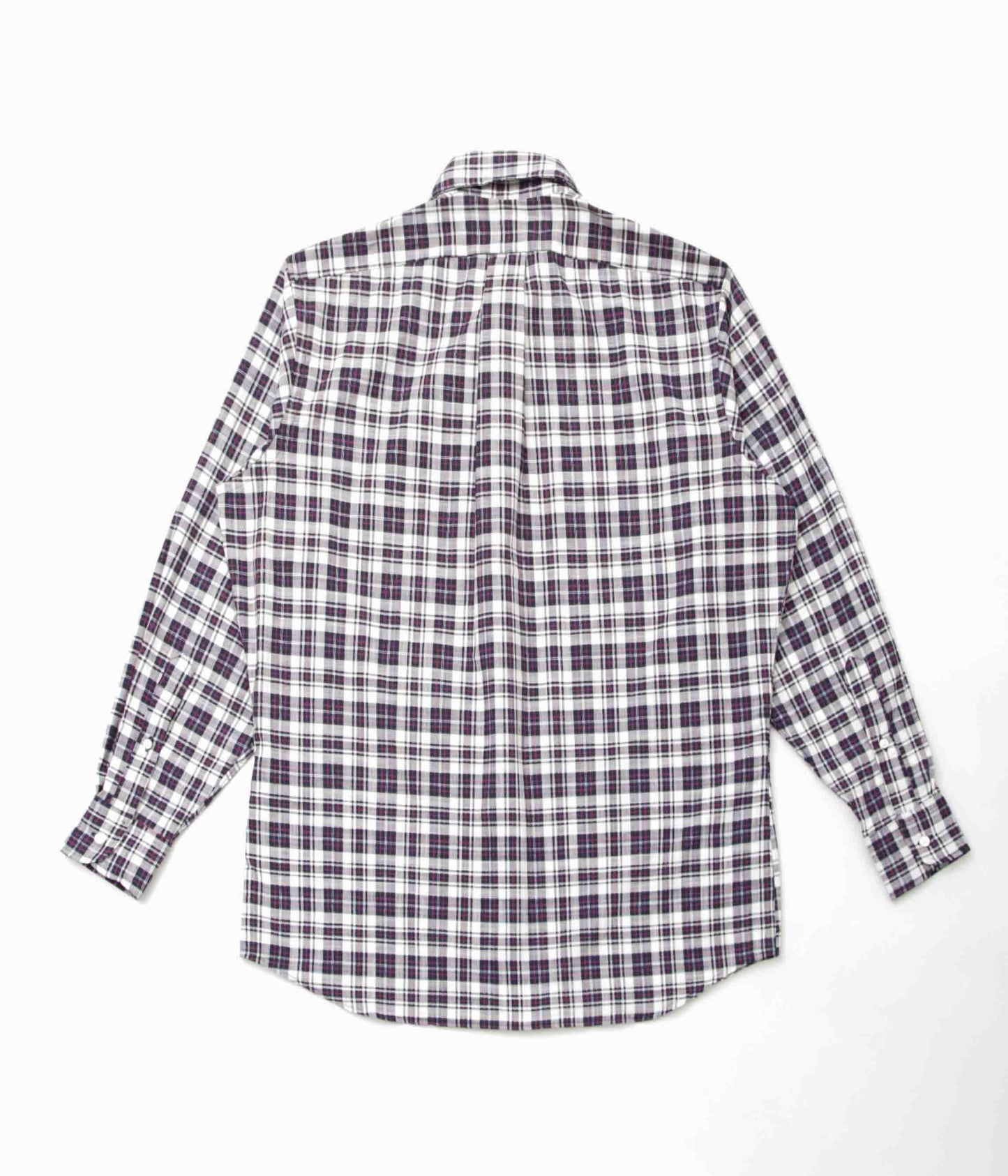 INDIVIDUALIZED SHIRTS ''SLUB MADRAS POPOVER CLASSIC FIT BUTTON DOWN SHIRTS'' (NAVY)
