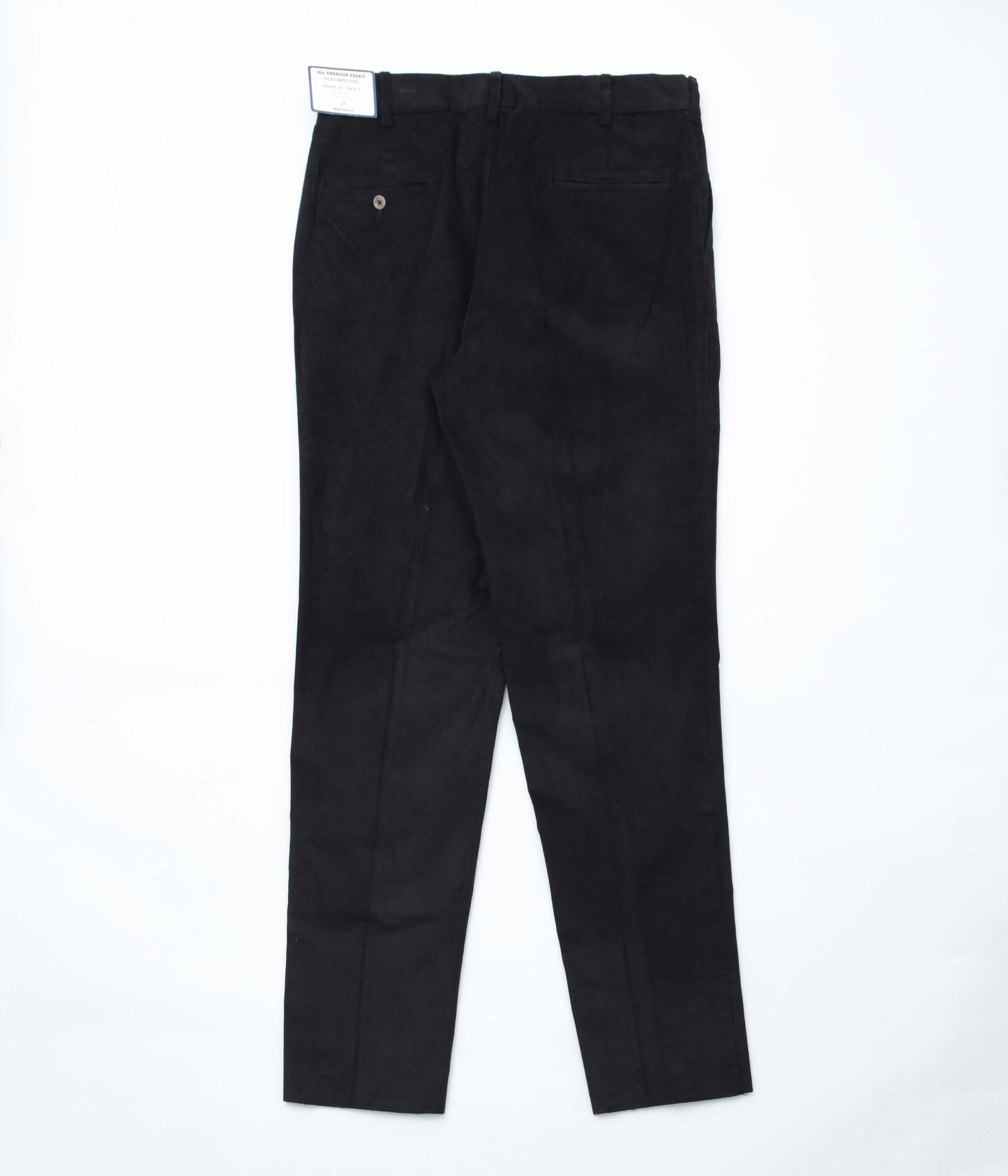 ALL AMERICAN KHAKIS ''DALTON FEATHER CORD FLAT FRONT'' (BLACK CORDUROY)