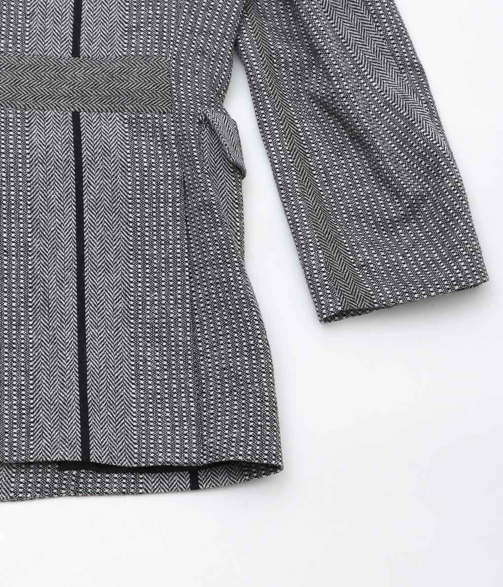 GORSCH ''BAUER WIDE STRIPE HAND WOVEN WOOL JACKET'' (GREGE)