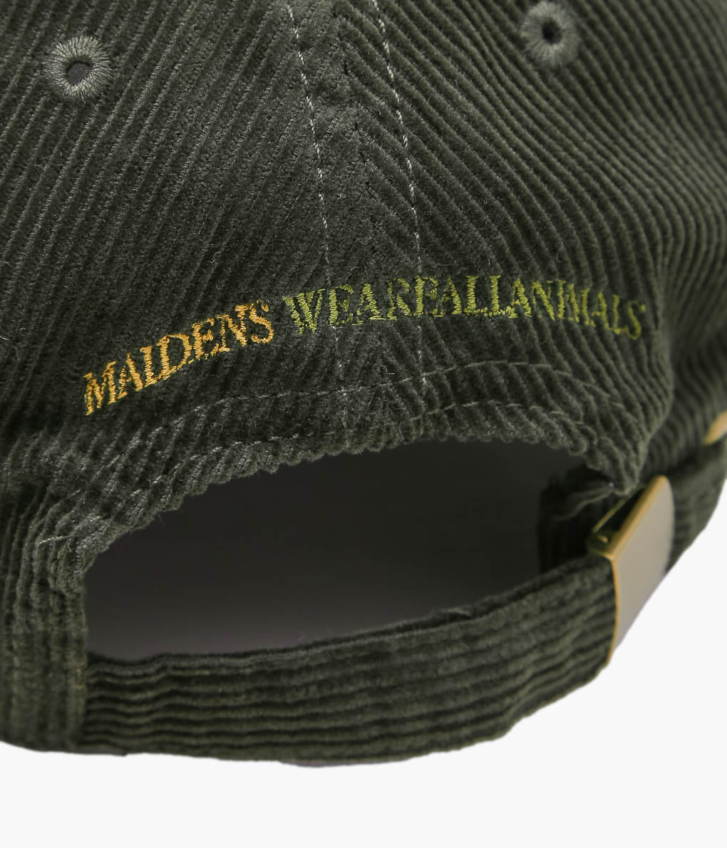 STUDIO WEAREALLANIMALS × MAIDENS SHOP ''ESSENTIAL SCRIPT LOGO CAP CORDUROY'' (DARK GREEN)