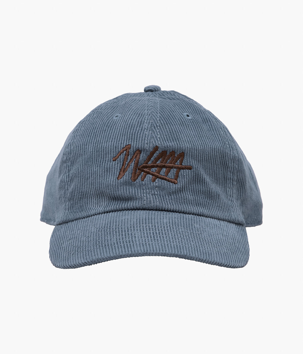 STUDIO WEAREALLANIMALS × MAIDENS SHOP ''ESSENTIAL SCRIPT LOGO CAP CORDUROY'' (BLUE GRAY)