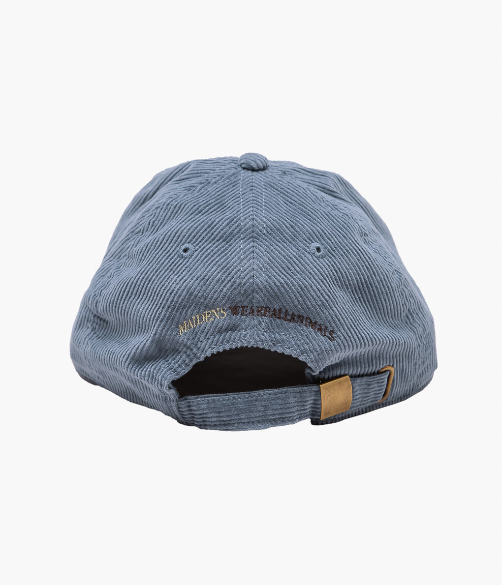 STUDIO WEAREALLANIMALS × MAIDENS SHOP ''ESSENTIAL SCRIPT LOGO CAP CORDUROY'' (BLUE GRAY)