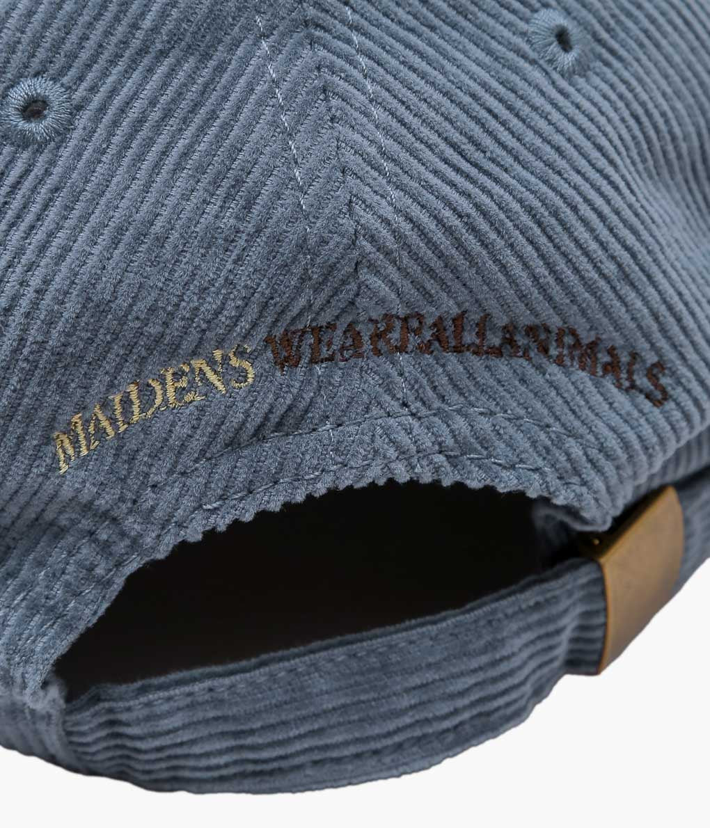 STUDIO WEAREALLANIMALS × MAIDENS SHOP ''ESSENTIAL SCRIPT LOGO CAP CORDUROY'' (BLUE GRAY)