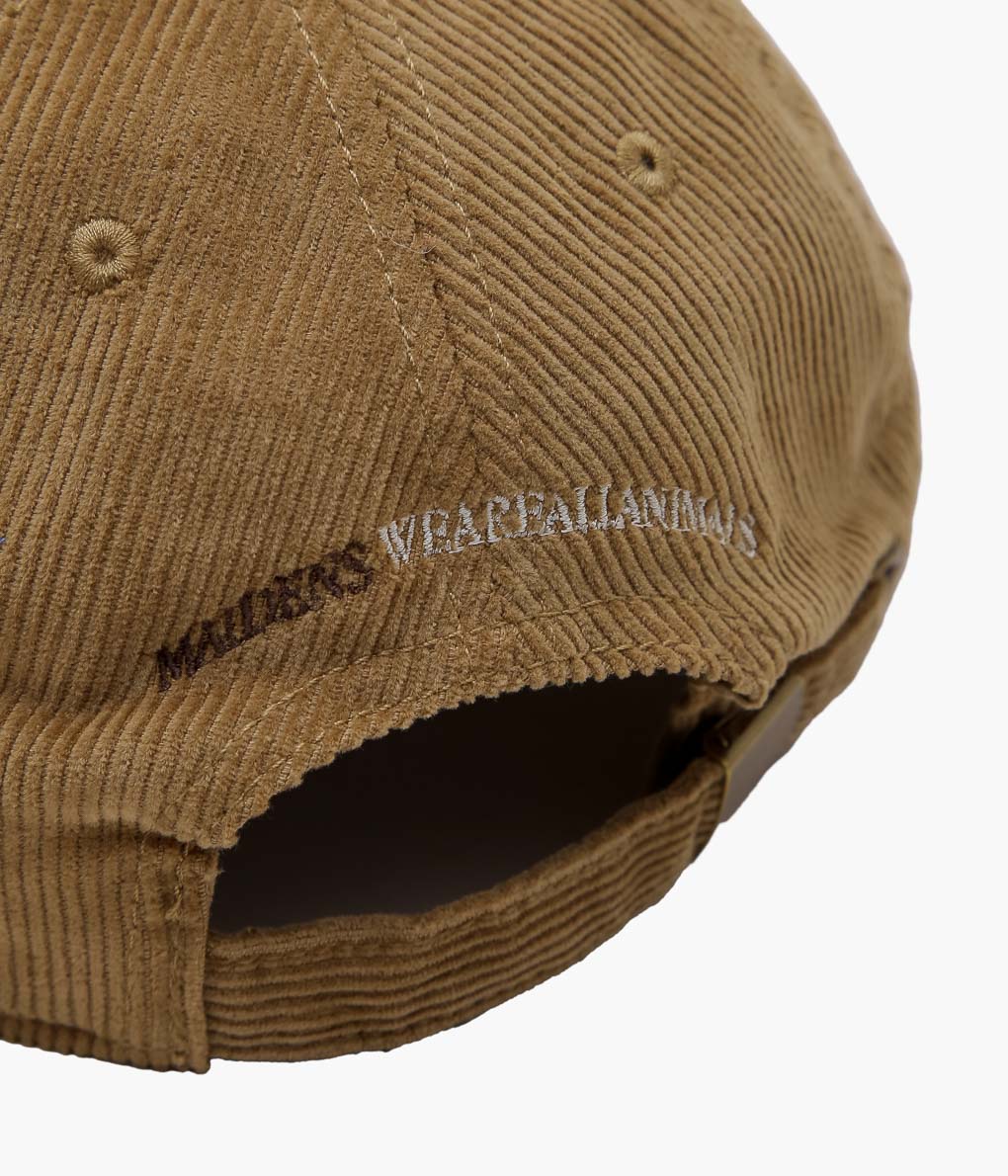 STUDIO WEAREALLANIMALS × MAIDENS SHOP ''ESSENTIAL SCRIPT LOGO CAP CORDUROY'' (TAN)