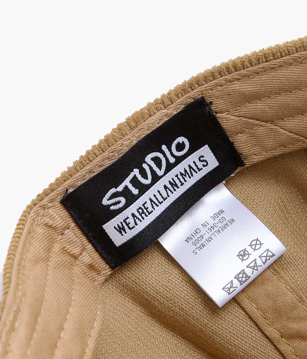 STUDIO WEAREALLANIMALS × MAIDENS SHOP ''ESSENTIAL SCRIPT LOGO CAP CORDUROY'' (TAN)