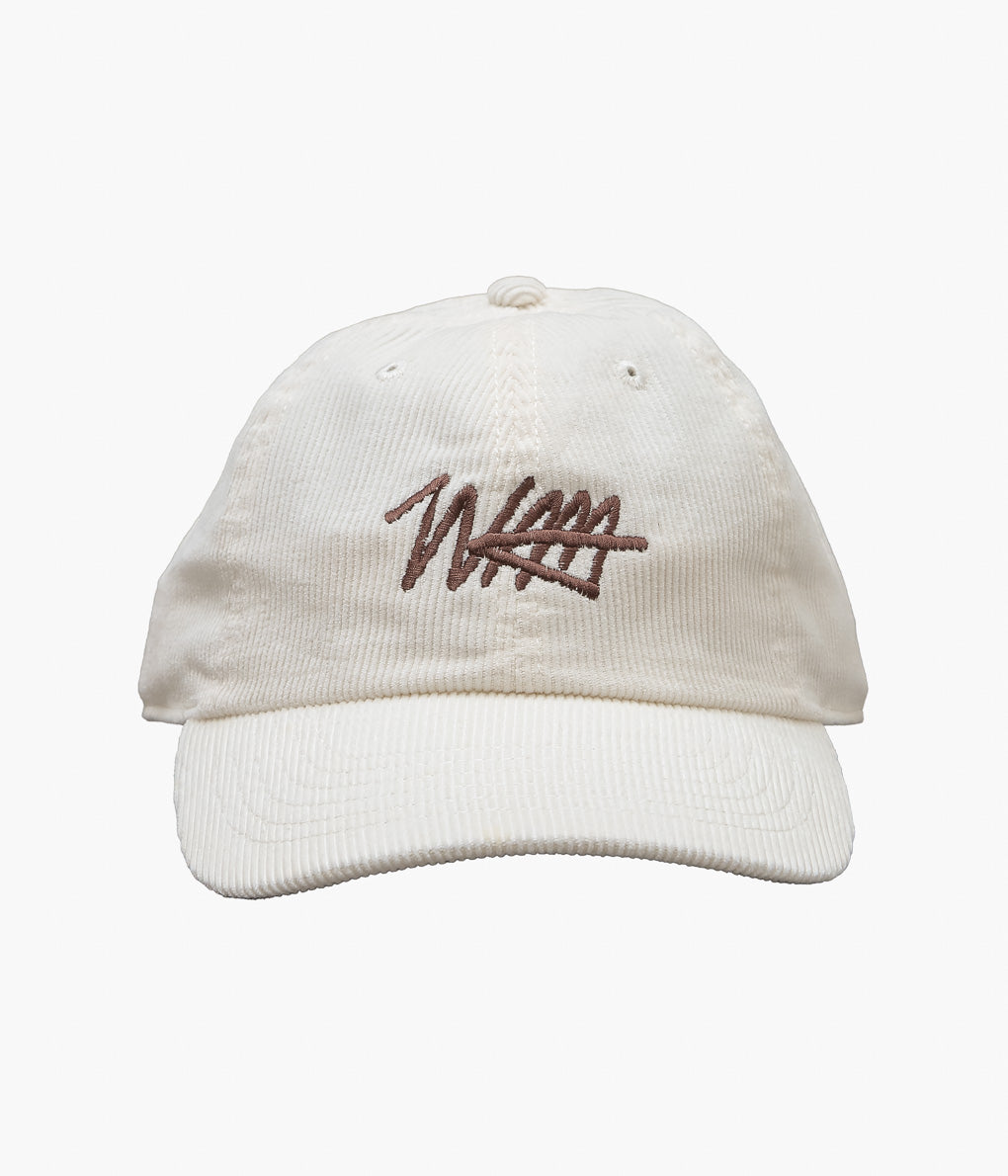 STUDIO WEAREALLANIMALS × MAIDENS SHOP ''ESSENTIAL SCRIPT LOGO CAP CORDUROY'' (OFF WHITE)