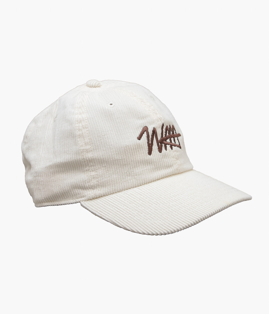 STUDIO WEAREALLANIMALS × MAIDENS SHOP ''ESSENTIAL SCRIPT LOGO CAP CORDUROY'' (OFF WHITE)