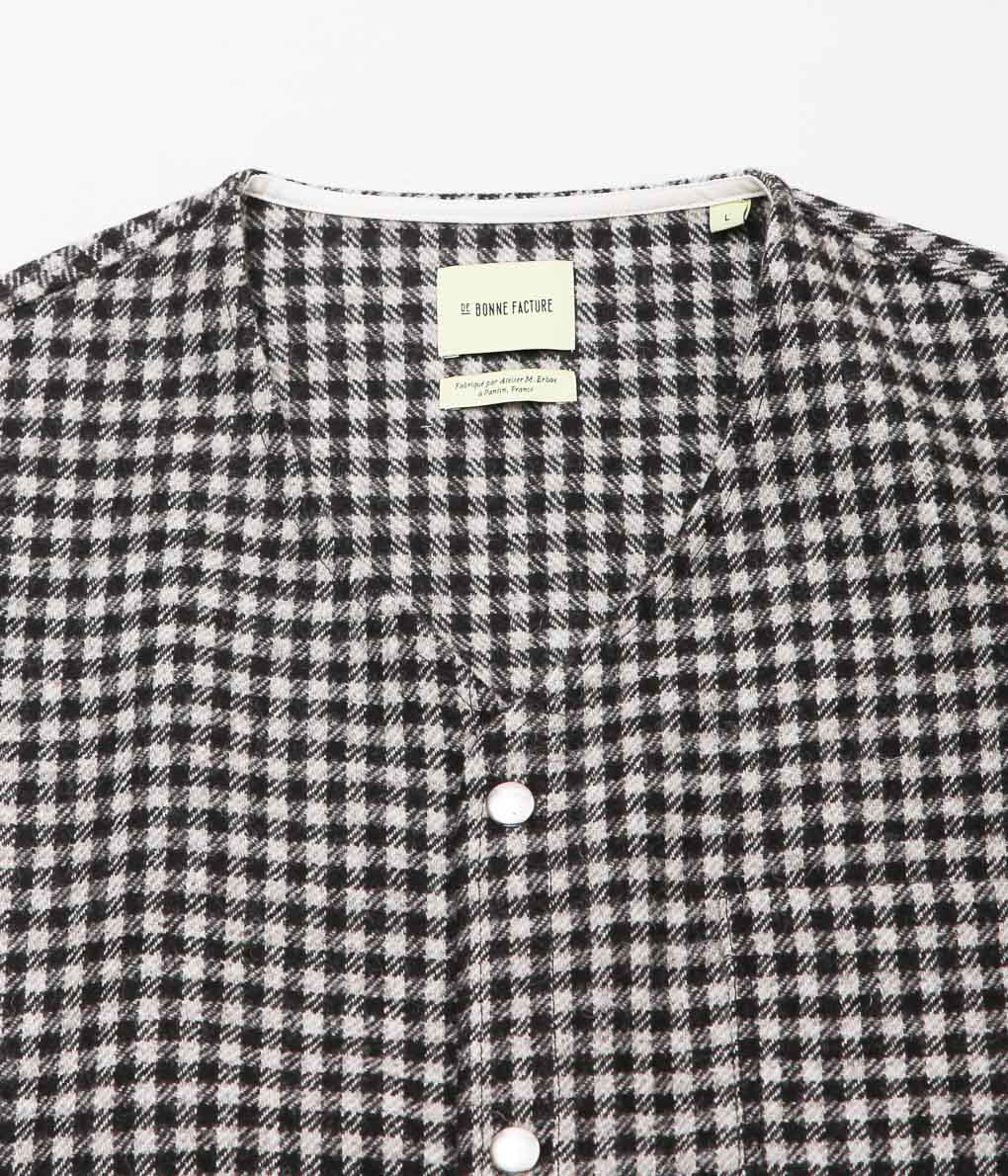 DE BONNE FACTURE ''CAMARGUE VEST'' (UNDYED CHECK)