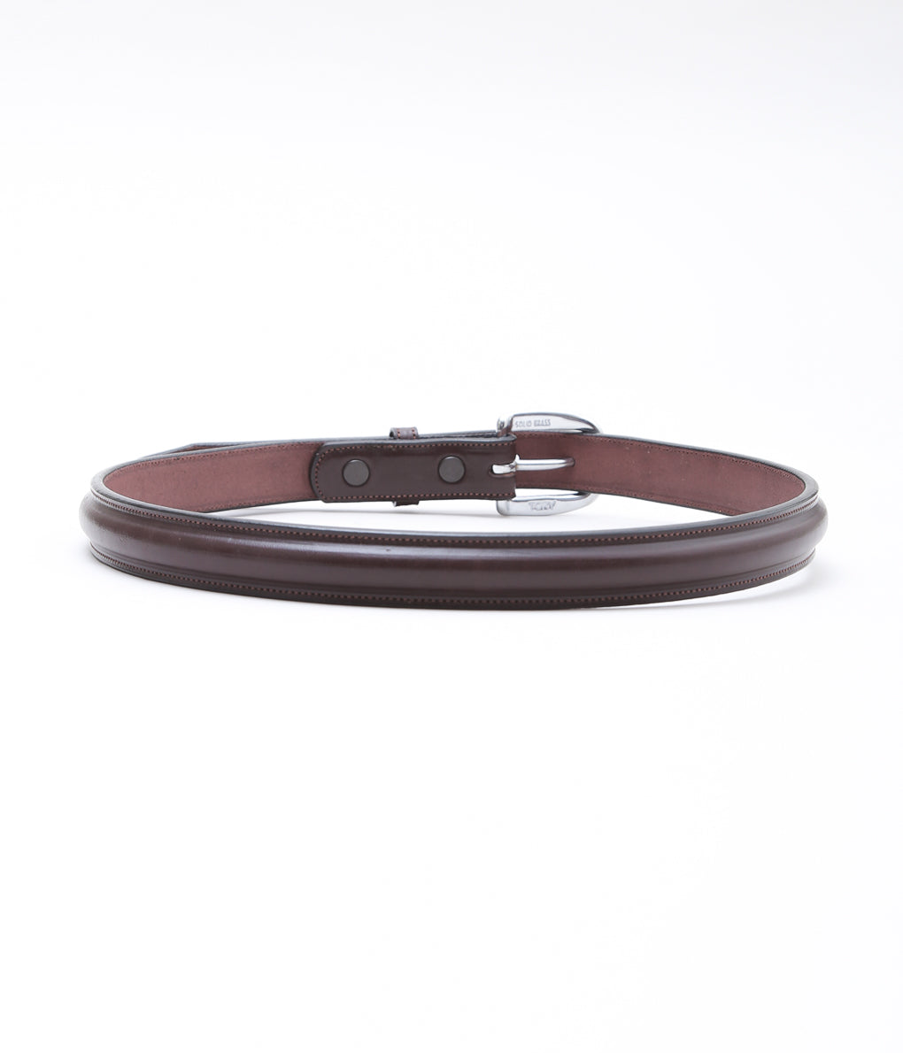 TORY LEATHER ''2165 CLASSIC BRIDLE LEATHER RAISED BELT'' (HAVANA/NICKEL)