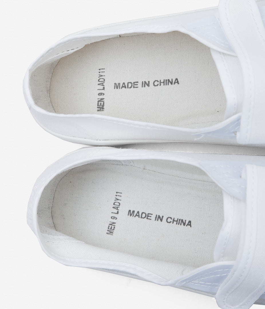 FEDERAL PRISON INDUSTRIES PRODUCTS '' TRIPLE VELCRO BASKETBALL SNEAKERS'' (WHITE)
