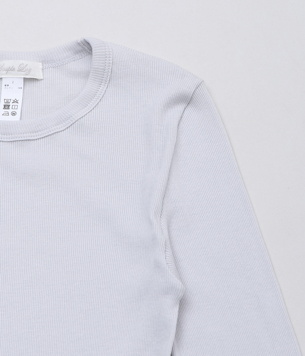 SOUPLE LUZ ''LONG SLEEVE TEE (ORGANIC GIZA COTTON)'' (BLACK MALLOW GREY)
