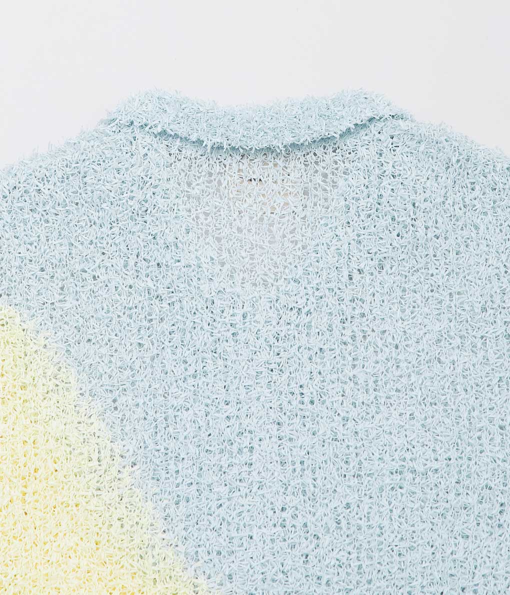 KOTA GUSHIKEN ''WASHI OPEN COLLAR SHIRT'' (LIGHT BLUE/YELLOW)
