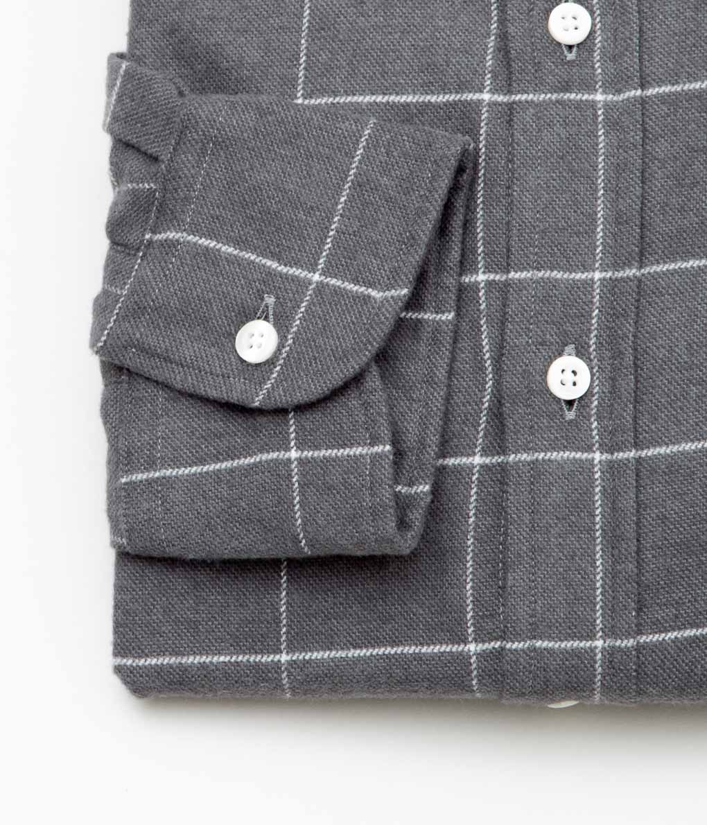 INDIVIDUALIZED SHIRTS ''WINDOWPENN FLANNEL TRADITIONAL COLLAR CLASSIC FIT'' (GRAY)