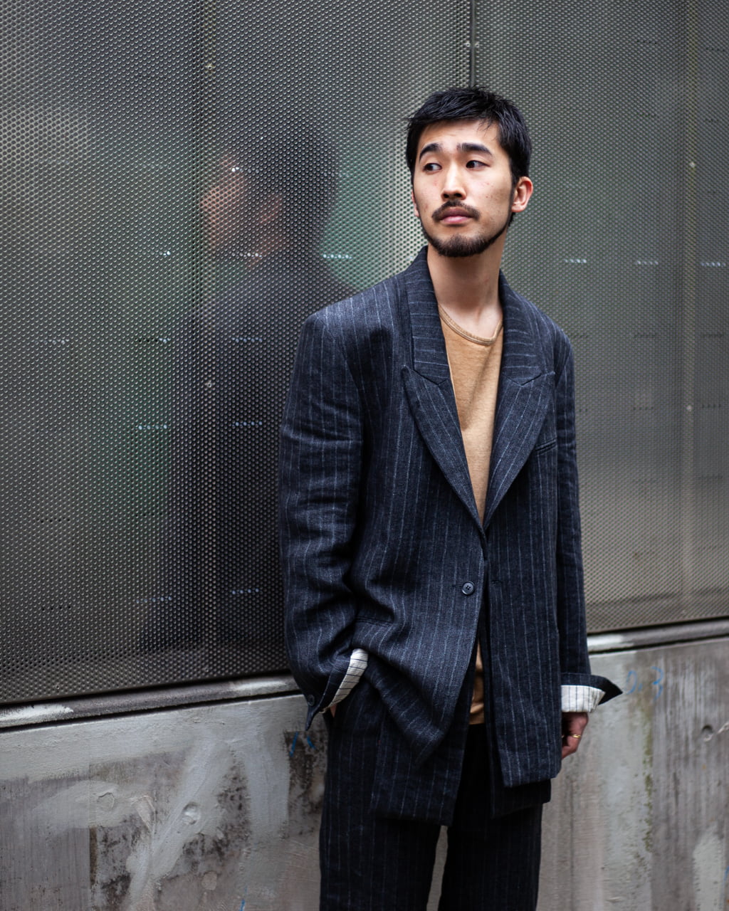 K`ANG "UNISEX OVERSIZE DETACHEBLE REVERS JACKET"(D.GREY)