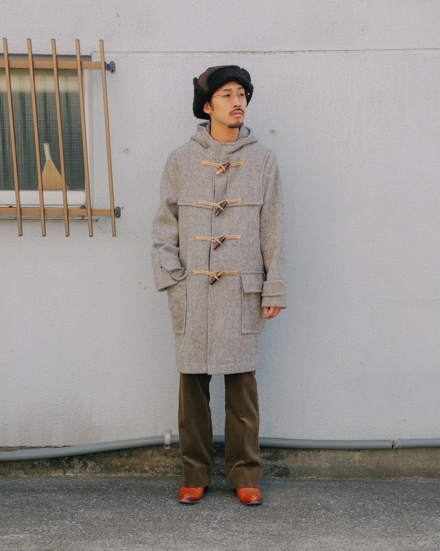 SEH KELLY "DUFFLE COAT (HERDWICK TWEED DUFFLE COAT)" (LIGHT SHEEP)