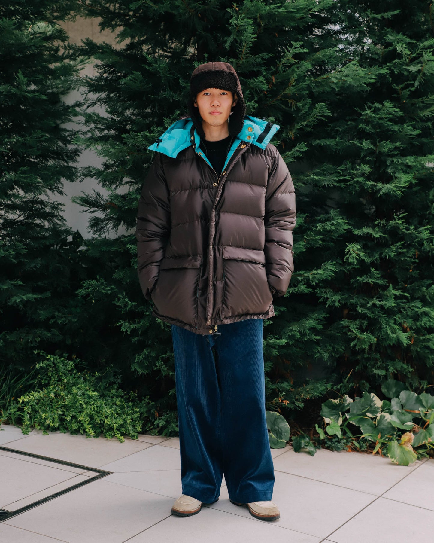 CRESCENT DOWN WORKS "CLASSICO DOWN PARKA"(CHOCOLATE/EMERALD)