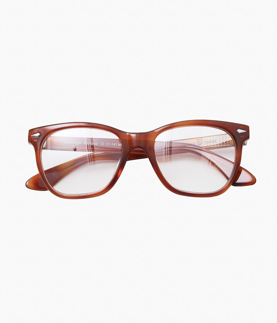 AMERICAN OPTICAL ``SARATOGA'' (HAVANA/CLEAR LENS)