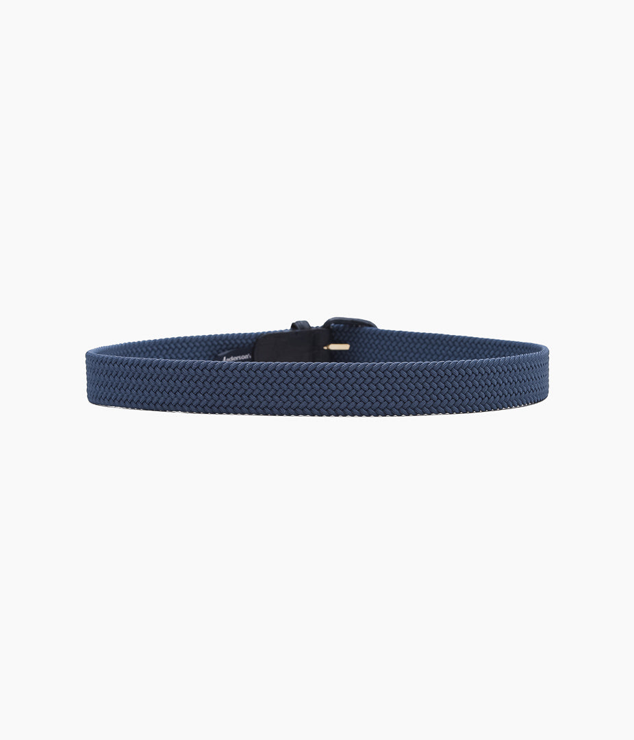 ANDERSON'S ''ELASTIC MESH BELT / CROCODILE LEATHER'' (BLUE)