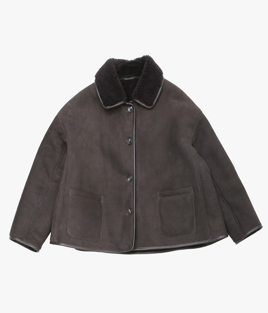 CAWLEY ''SUEDE BACK CURLY HAIR AVIS JACKET '' (CHOCOLATE)