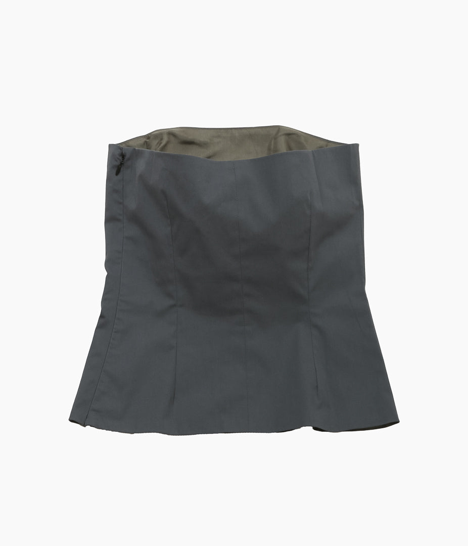 BAMBOU ROGER KWONG ''BUSTIER STRETCH COTTON MICRO FAILLE BCI'' (IRON GATE)