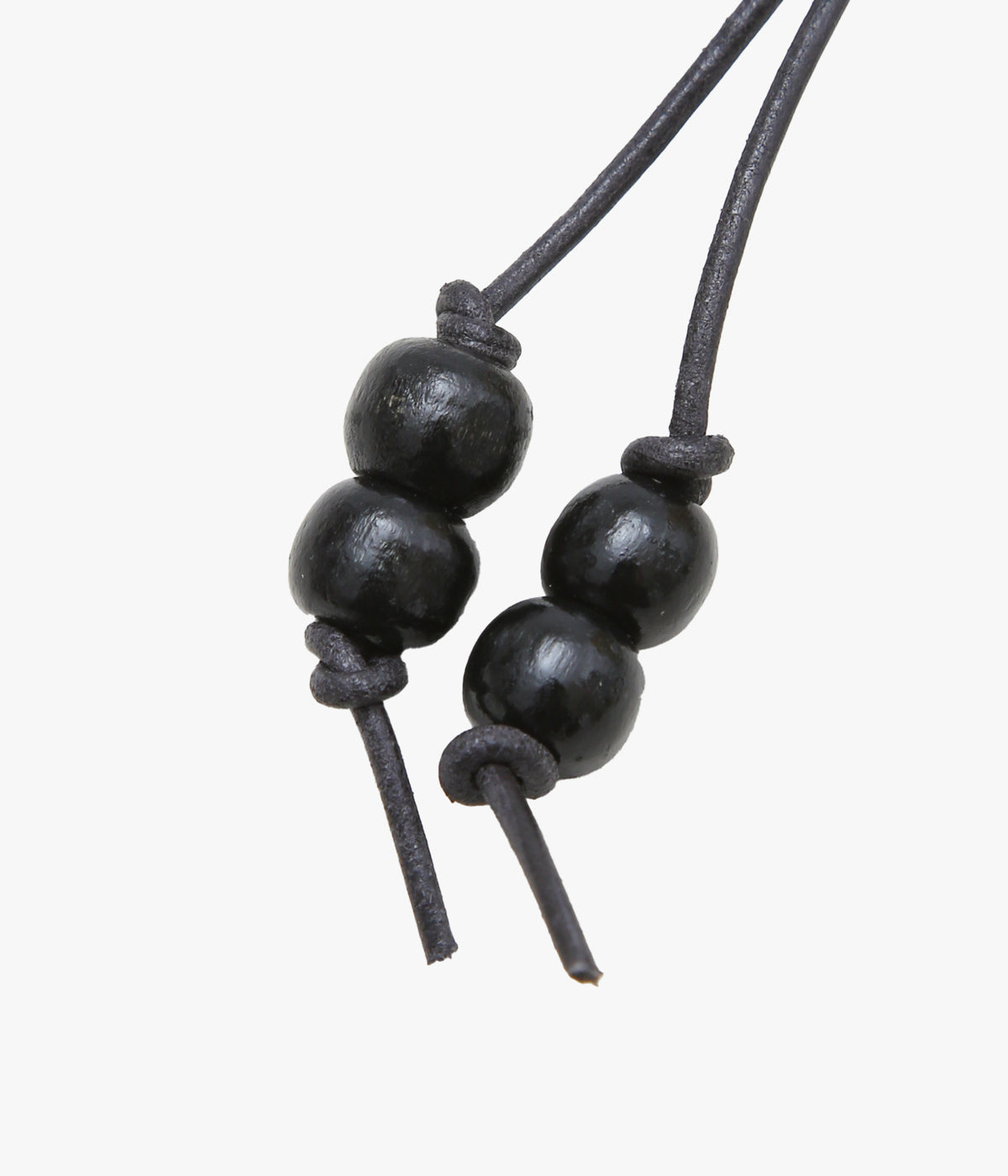BAMBOU ROGER KWONG "CERAMIC AND LEATHER BELL NECKLACE" (BISCUIT)