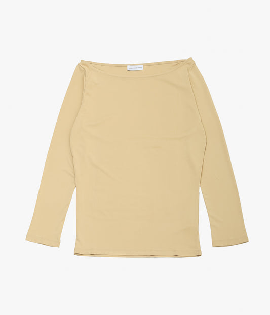 BAMBOU ROGER KWONG ''LONG SLEEVES TOP/DOUBLE FACE WOOL DRAP'' (BUTTER)
