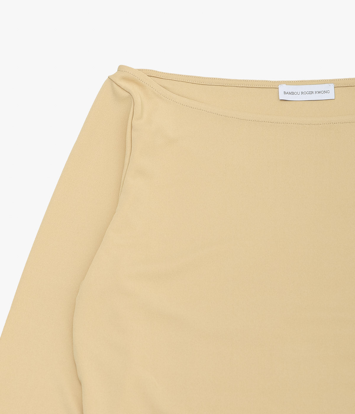 BAMBOU ROGER KWONG ''LONG SLEEVES TOP/DOUBLE FACE WOOL DRAP'' (BUTTER)