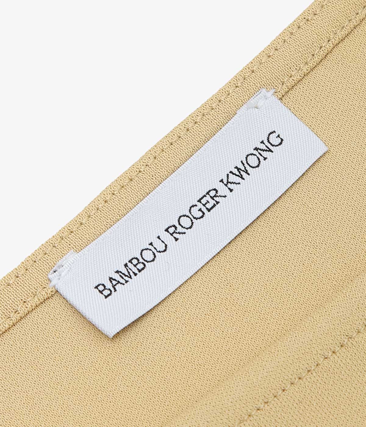 BAMBOU ROGER KWONG ''LONG SLEEVES TOP/DOUBLE FACE WOOL DRAP'' (BUTTER)