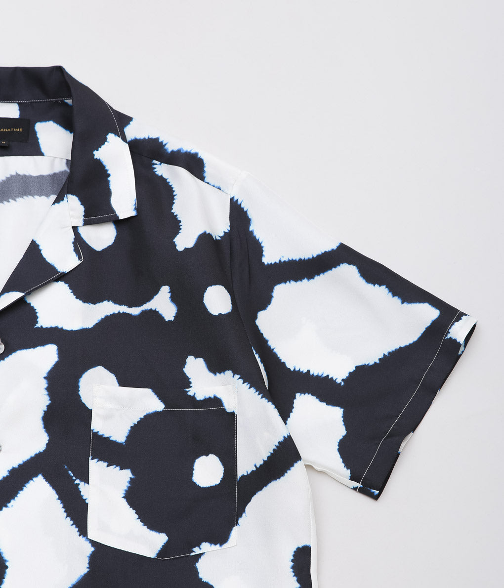 BANANATIME ''HAWAIIAN 2 SHIRT'' (BLEEDING FLOWERS ECRUBLACK)