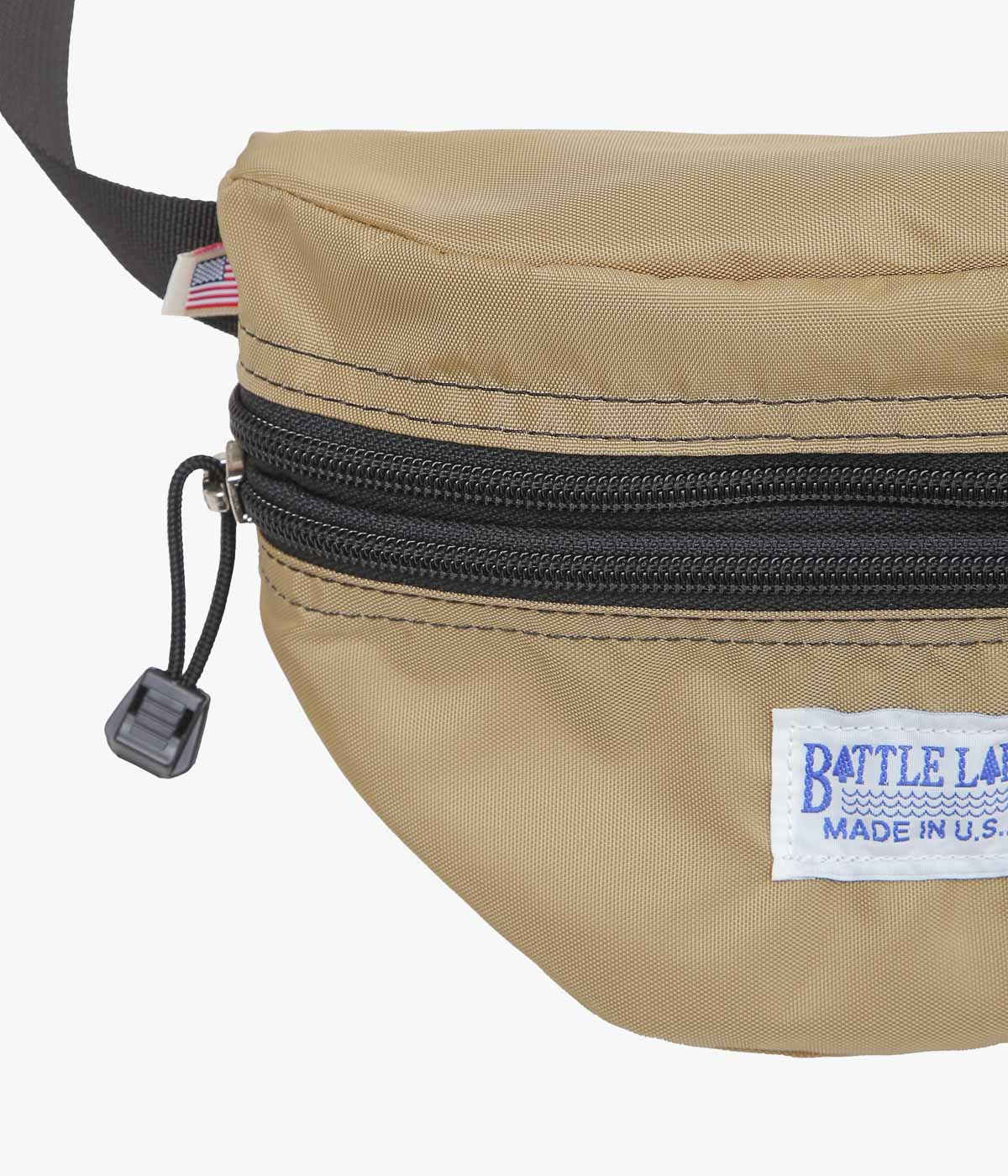 BATTLE LAKE ''WAIST POUCH DOUBLE ZIPPER(NYLON)'' (CAMEL)