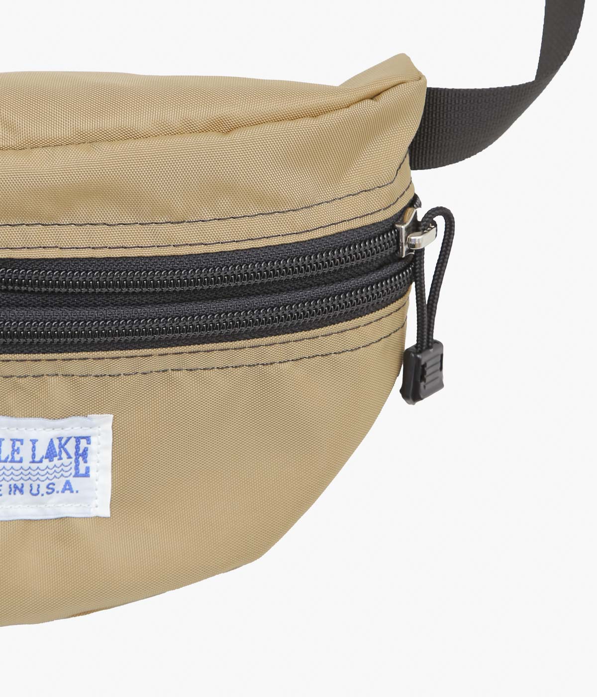 BATTLE LAKE ''WAIST POUCH DOUBLE ZIPPER(NYLON)'' (CAMEL)