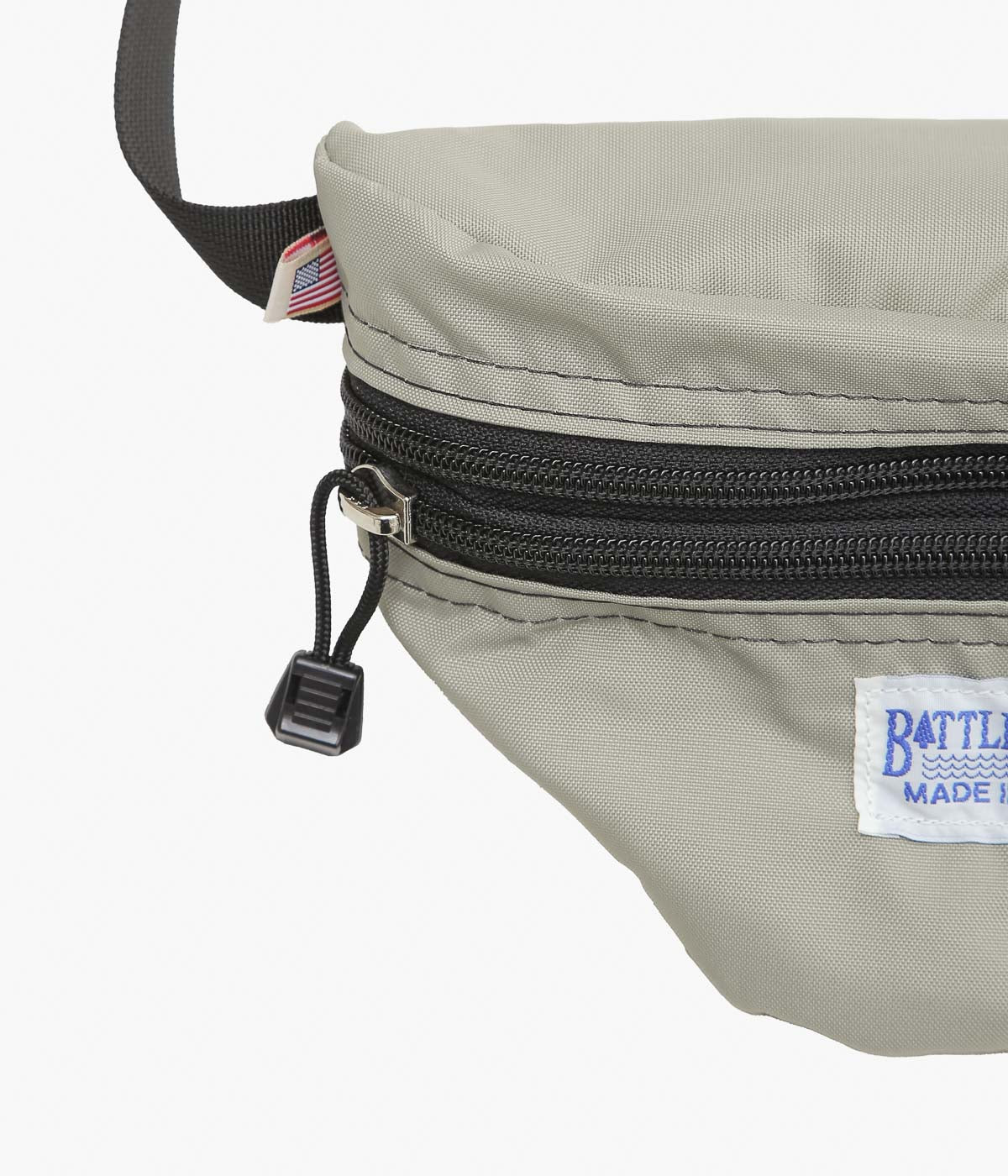 BATTLE LAKE ''WAIST POUCH DOUBLE ZIPPER(NYLON)'' (LT.GREY)