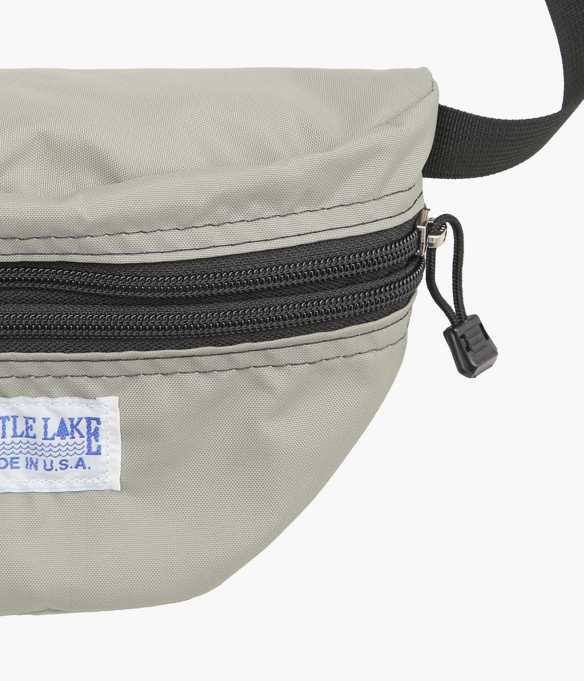 BATTLE LAKE ''WAIST POUCH DOUBLE ZIPPER(NYLON)'' (LT.GREY)
