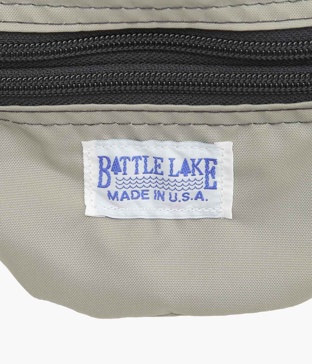BATTLE LAKE ''WAIST POUCH DOUBLE ZIPPER(NYLON)'' (LT.GREY)