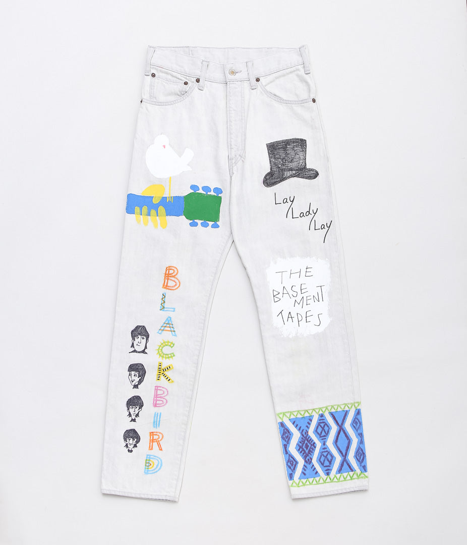 BLACKBIRD ''STRAIGHT DENIM HAND PAINTED'' (BLEACH)