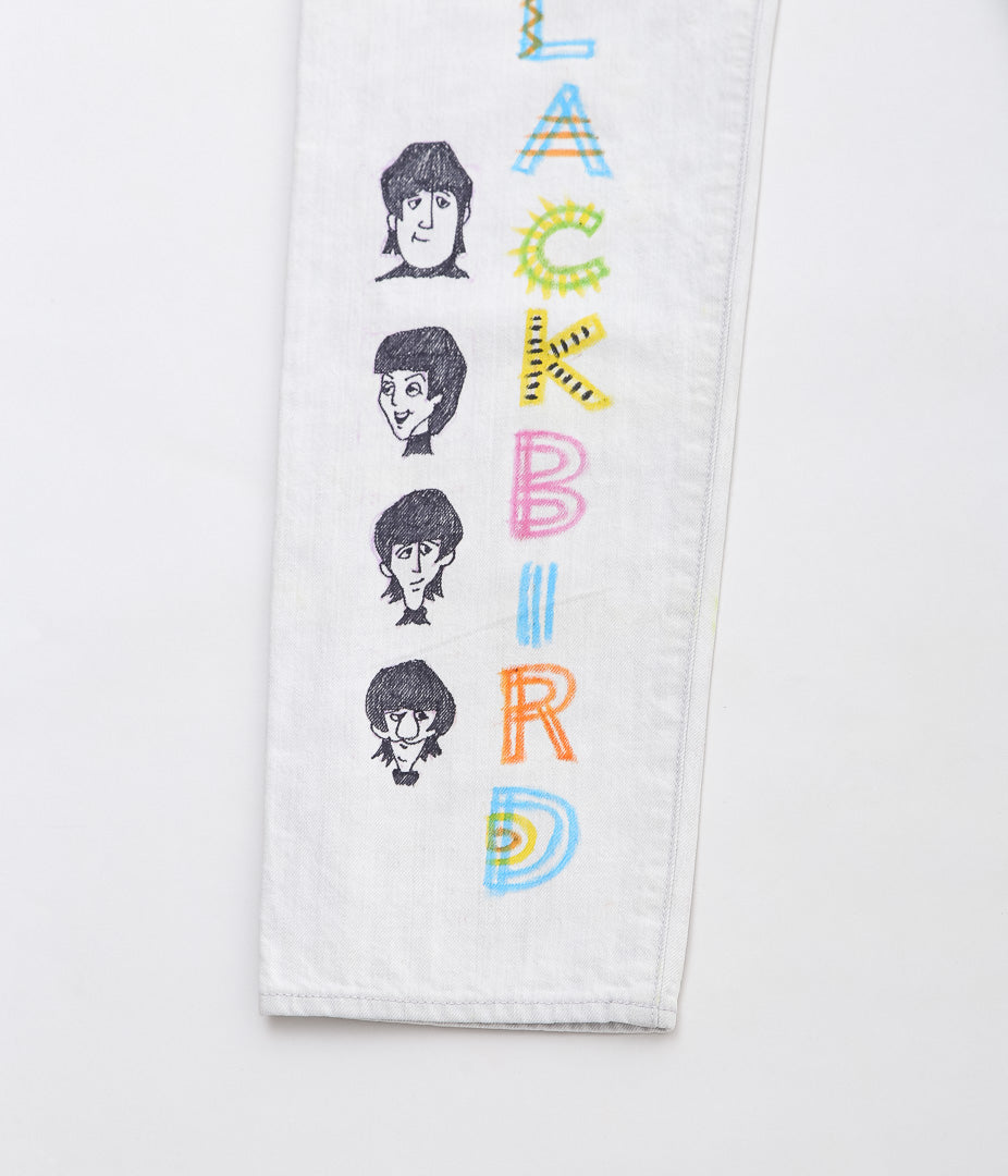 BLACKBIRD ''STRAIGHT DENIM HAND PAINTED'' (BLEACH)