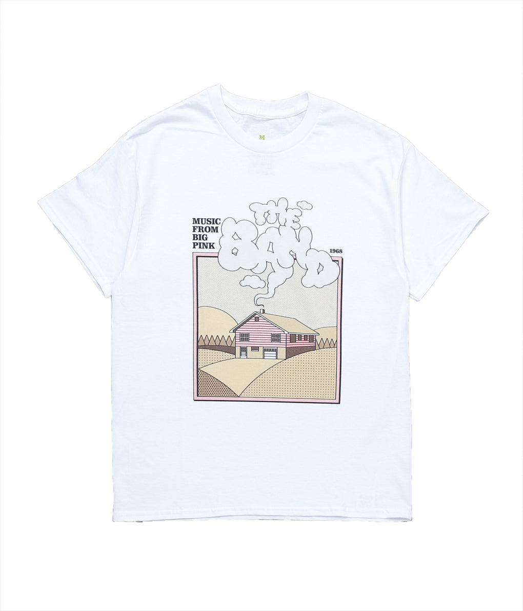 BLUESCENTRIC ''THE BAND SMOKEY BIG PINK TEE''(WHITE)
