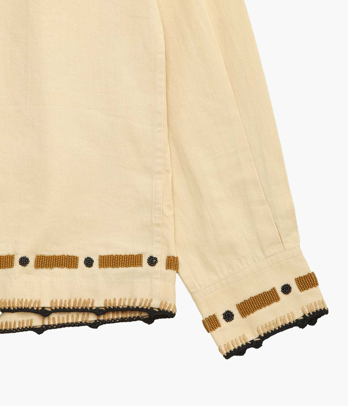 BODE ''BEADED RYEGRASS LONG SLEEVE SHIRT'' (TAN BROWN)