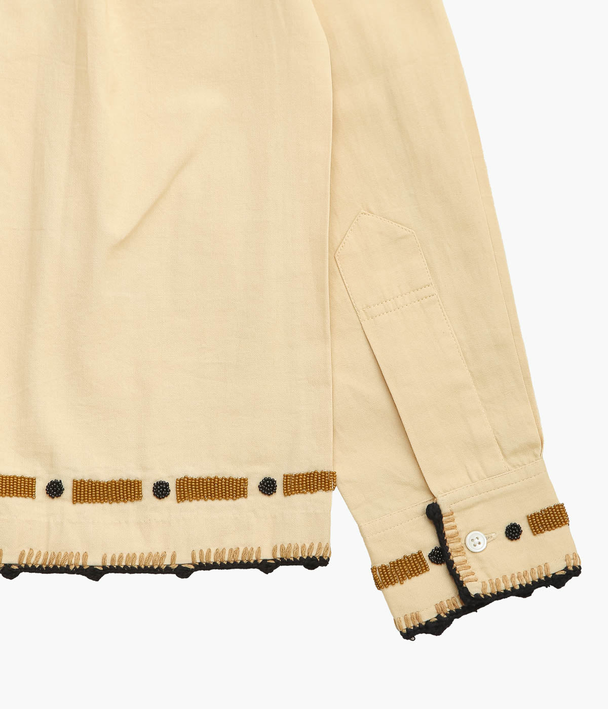 BODE ''BEADED RYEGRASS LONG SLEEVE SHIRT'' (TAN BROWN)