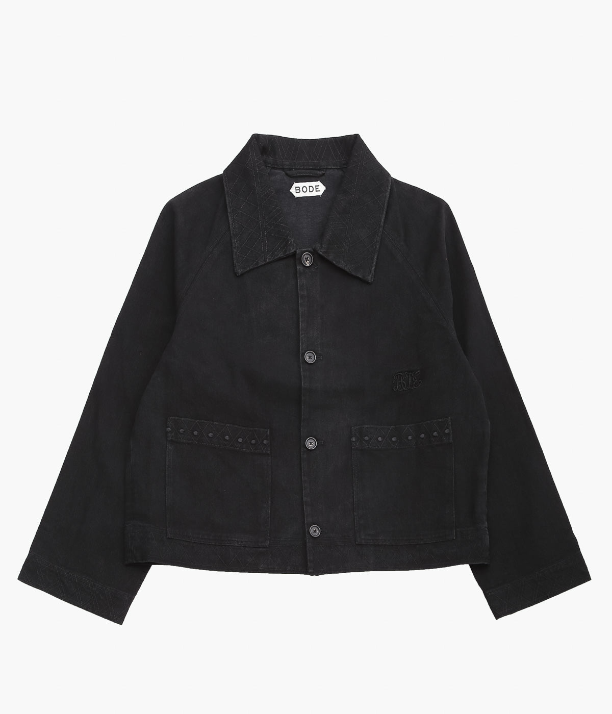 BODE ''EMBROIDERED DENIM JACKET'' (BLACK)
