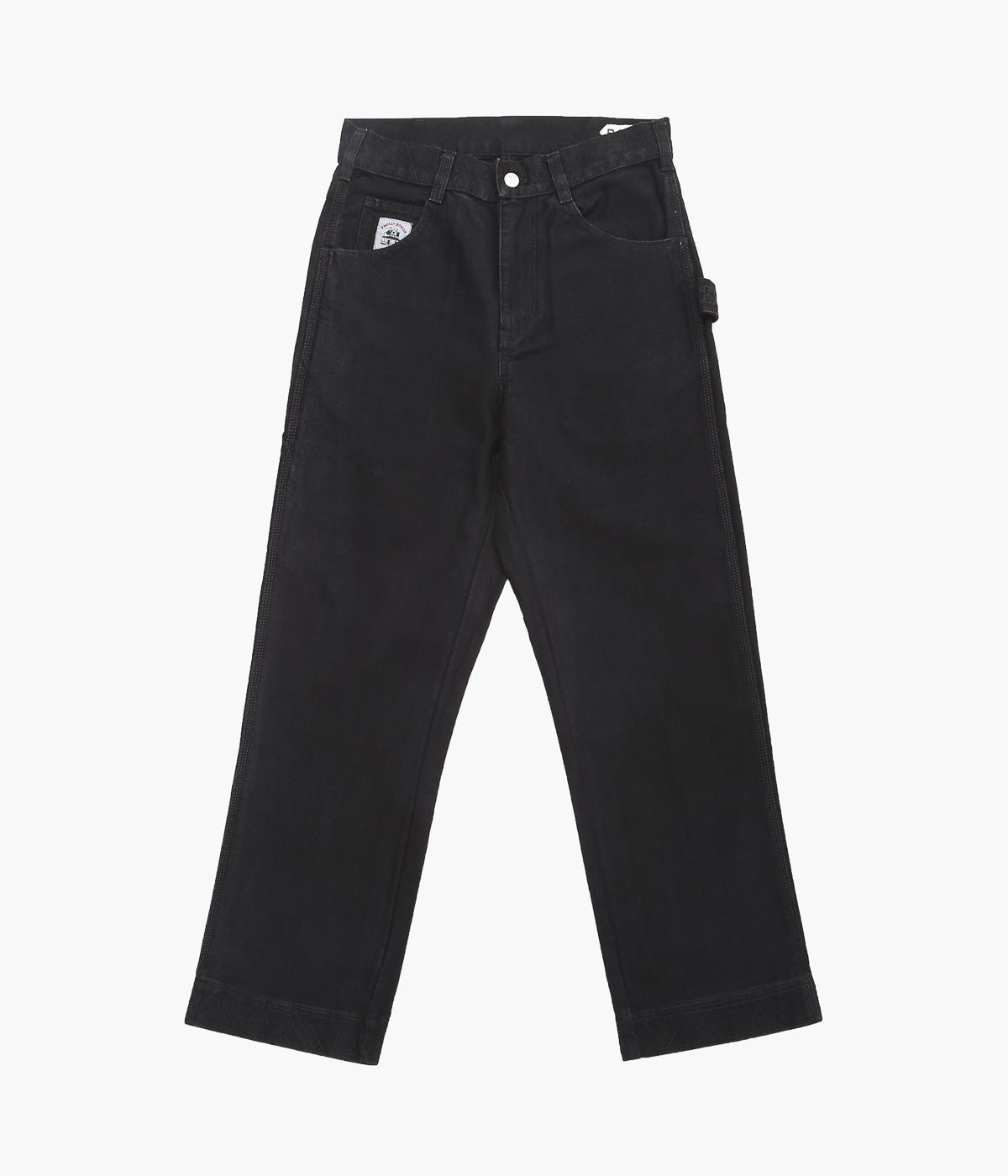 BODE ''EMBROIDERED DENIM KNOLLY BROOK TROUSERS'' (BLACK)