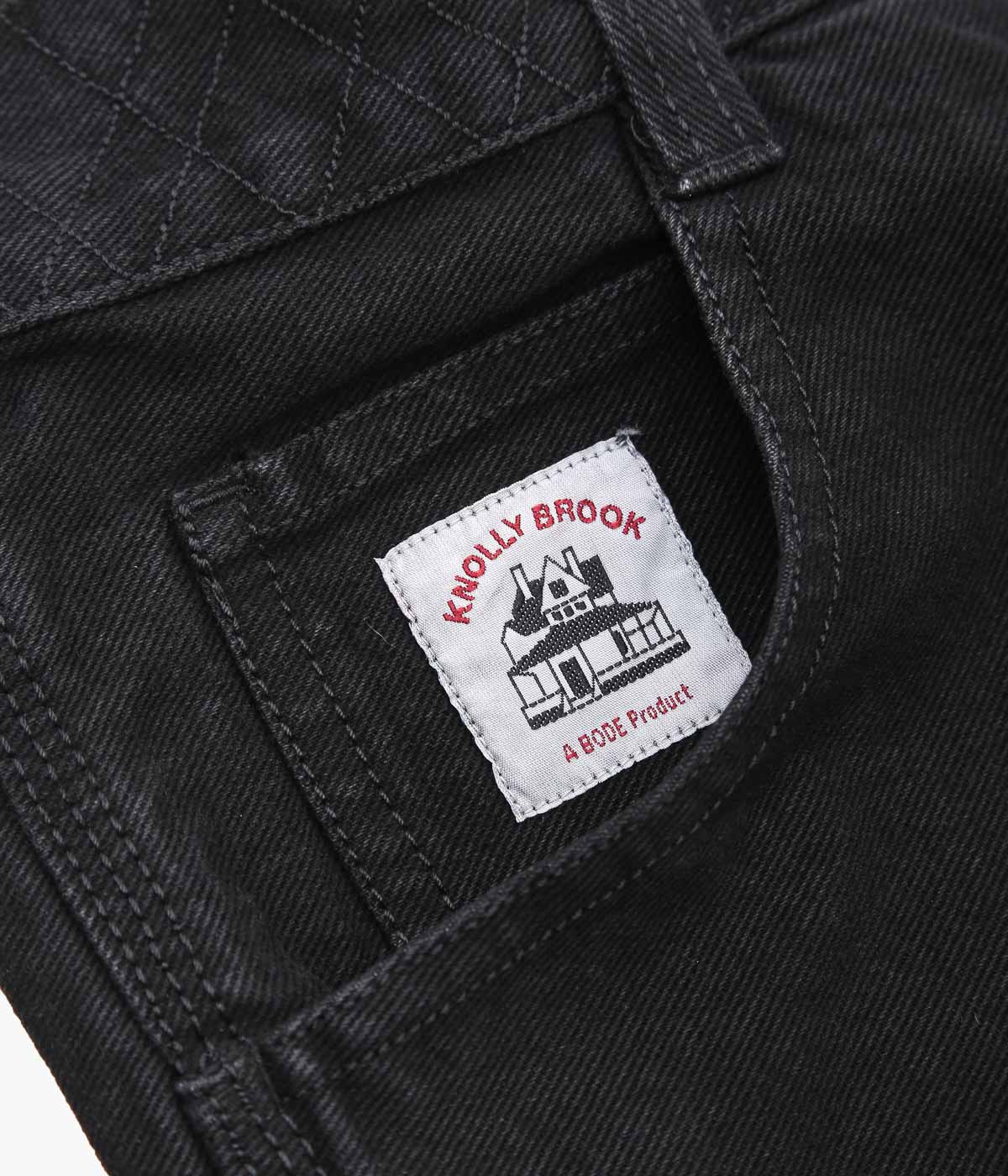 BODE ''EMBROIDERED DENIM KNOLLY BROOK TROUSERS'' (BLACK)