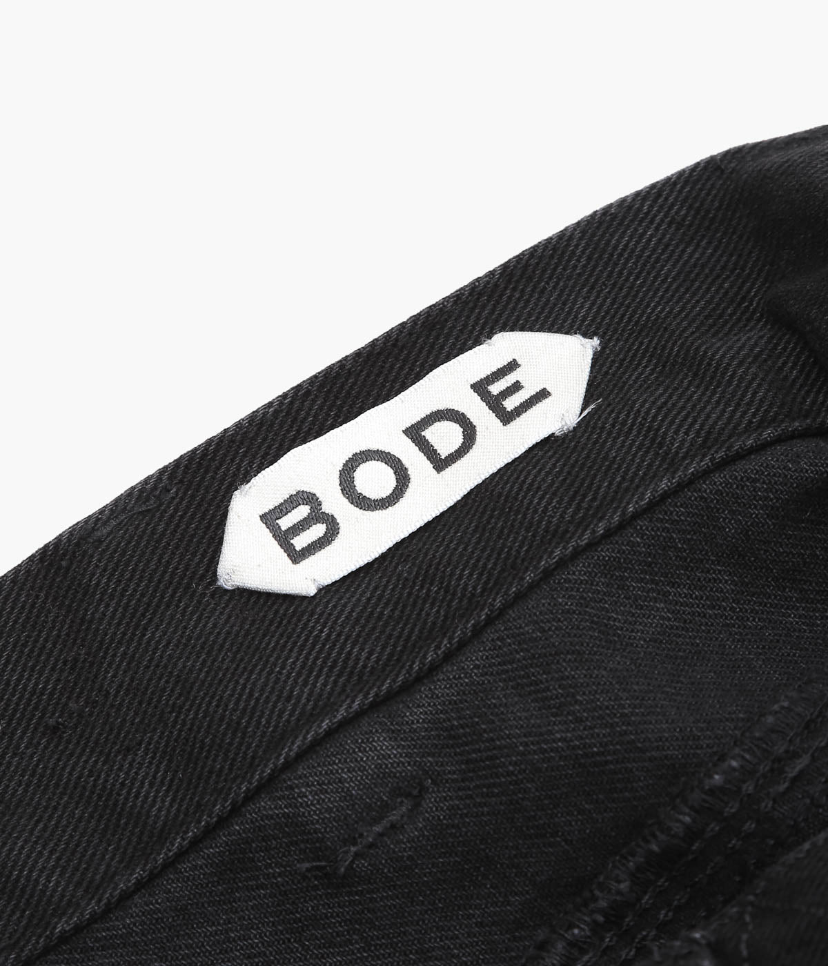 BODE ''EMBROIDERED DENIM KNOLLY BROOK TROUSERS'' (BLACK)