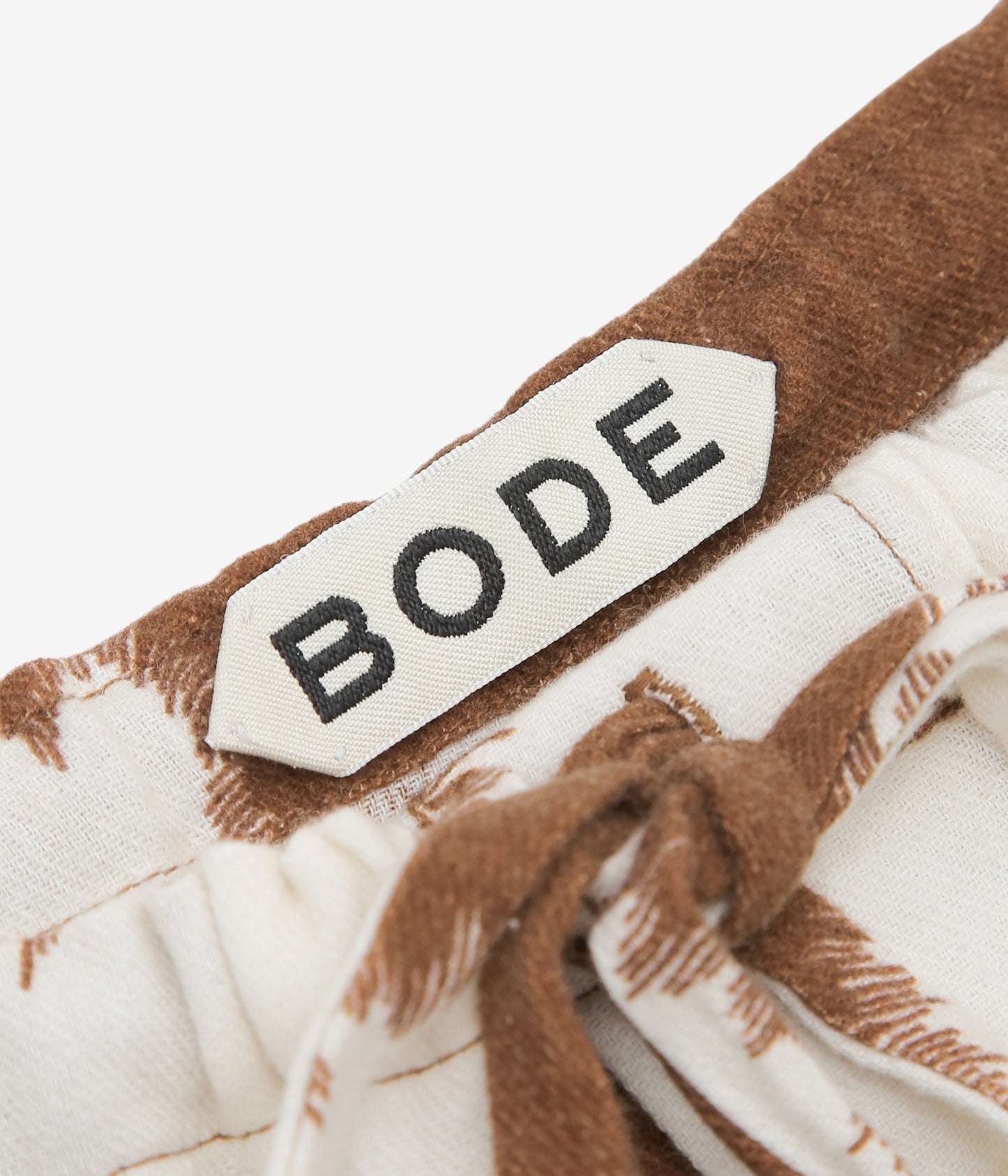 BODE ''FLANNEL COW PRINT PAJAMA PANTS'' (BROWN CREAM)