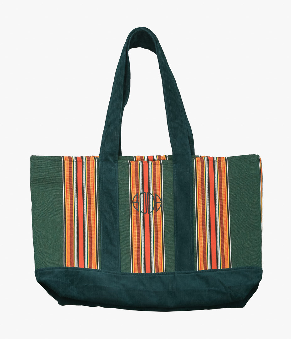 BODE ''PARAKEET STRIPE TOTE'' (GREEN MULTI) – THE STORE BY